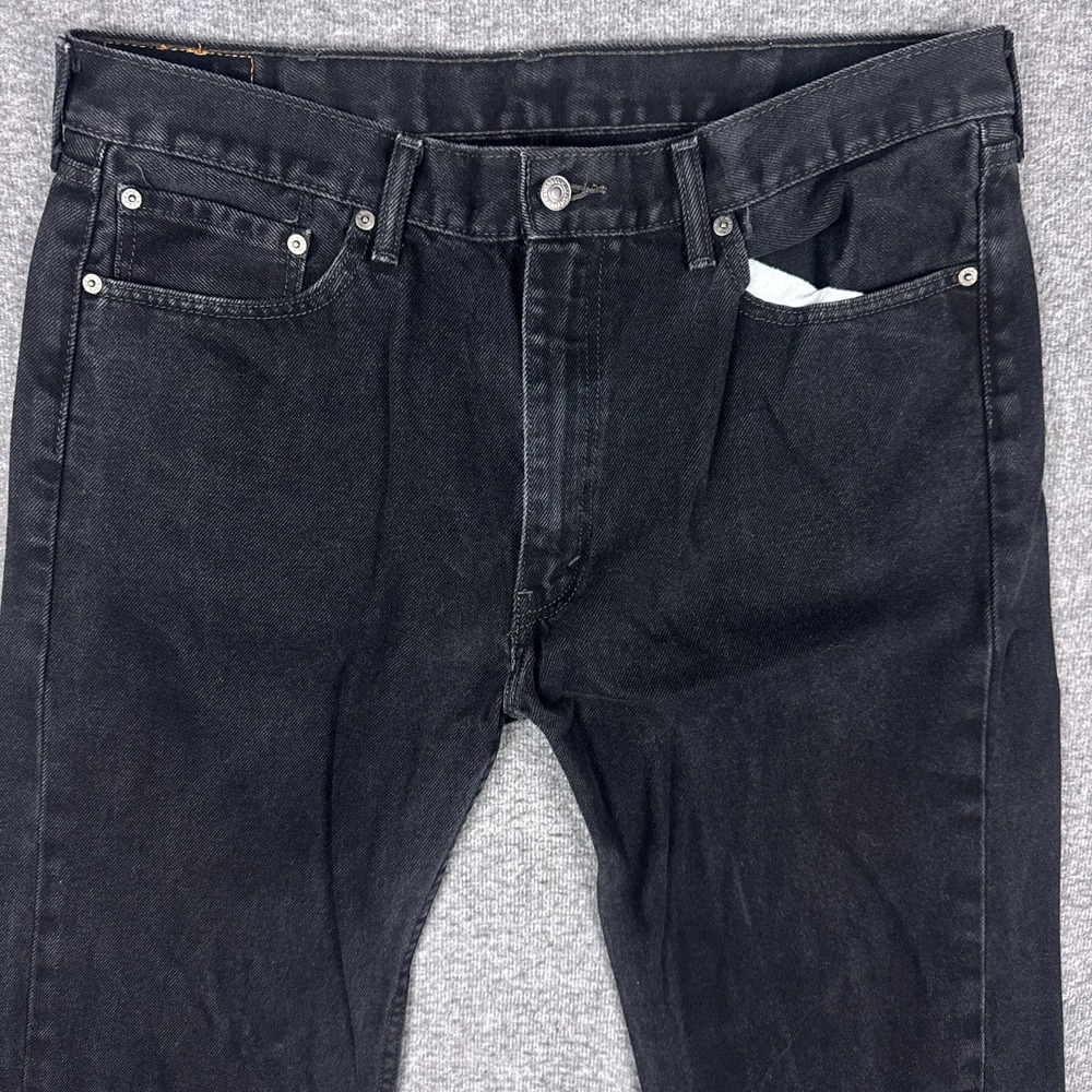 Levis 505 Jeans Mens 38x34 Regular Fit Black Denim Straight Zip Fly Casual Pants